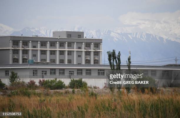 This photo taken on June 4, 2019 shows a facility believed to be a re-education camp where mostly Muslim ethnic minorities are detained, north of...