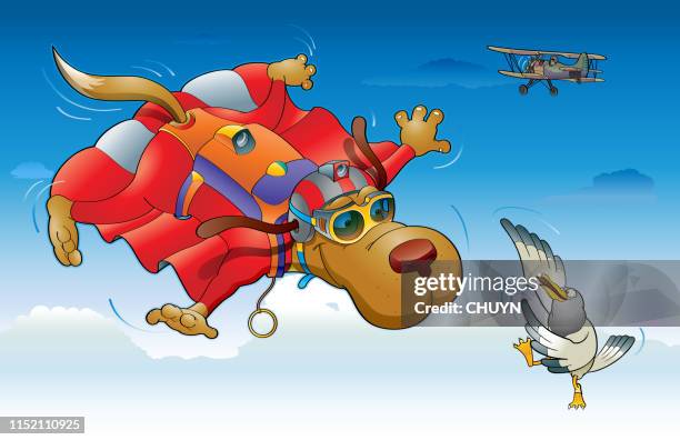 wingsuit skydiving - skydiving plane stock illustrations