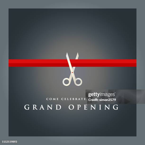 ilustraciones, imágenes clip art, dibujos animados e iconos de stock de diseño de invitación de gran inauguración - ceremonia de apertura