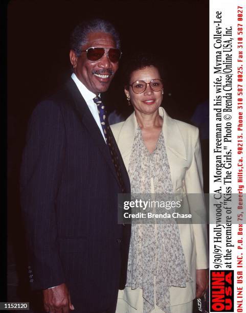 Hollywood, CA. Morgan Freeman and his wife, Myrna Colley-Lee at the premiere of "Kiss The Girls."