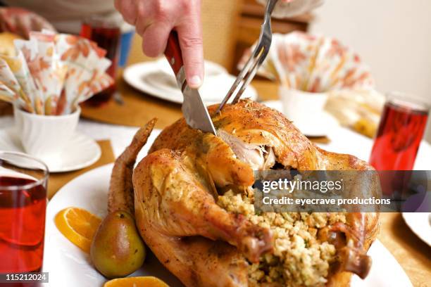 holiday celebration meal - stuffing stock pictures, royalty-free photos & images