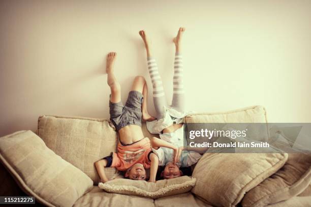 headstand - children room stock-fotos und bilder