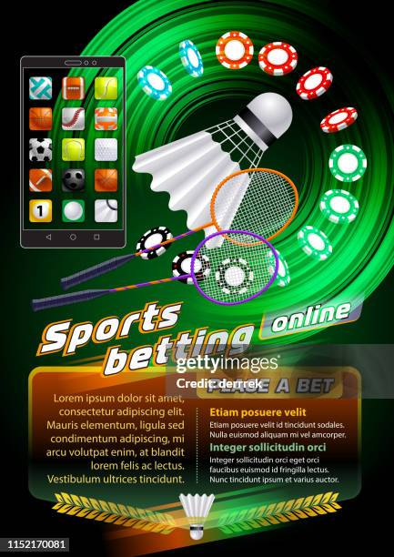 ilustraciones, imágenes clip art, dibujos animados e iconos de stock de apuestas deportivas bádminton - bookmaker