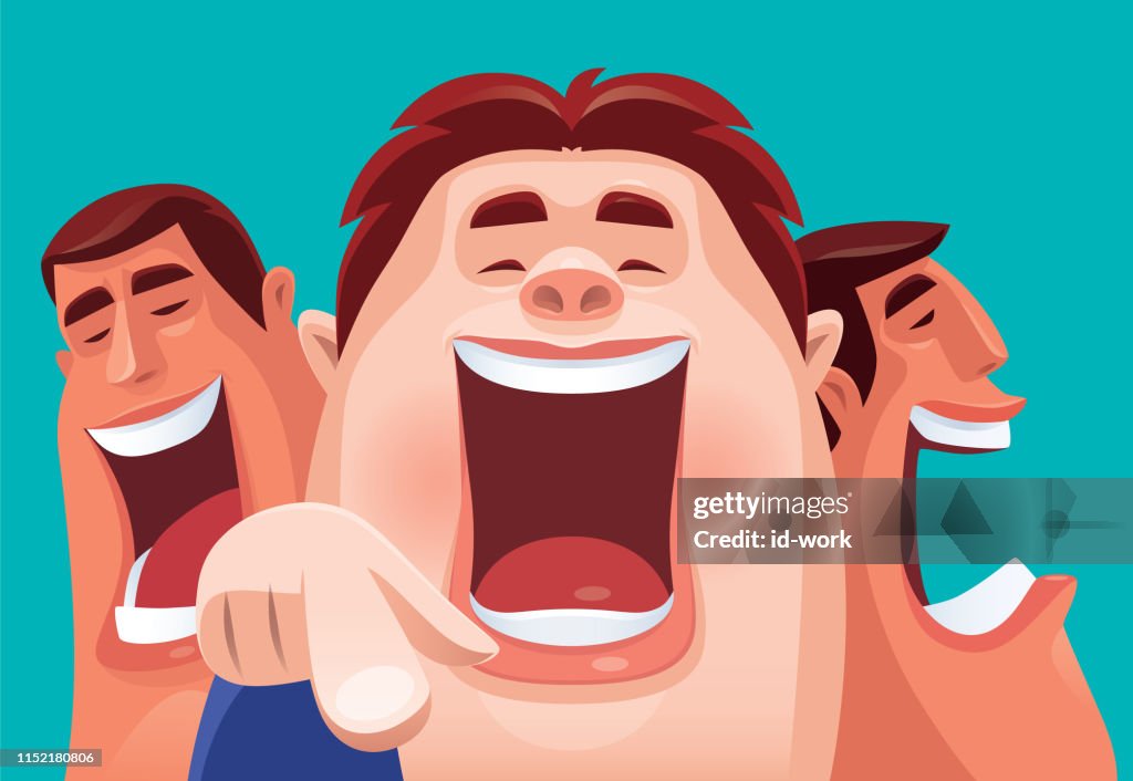 Men laughing and pointing