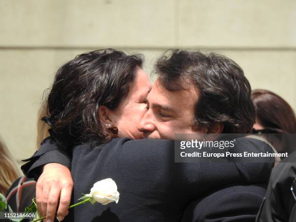 Gisela's brother attends his father's funeral on May 27, 2019 in Barcelona, Spain.