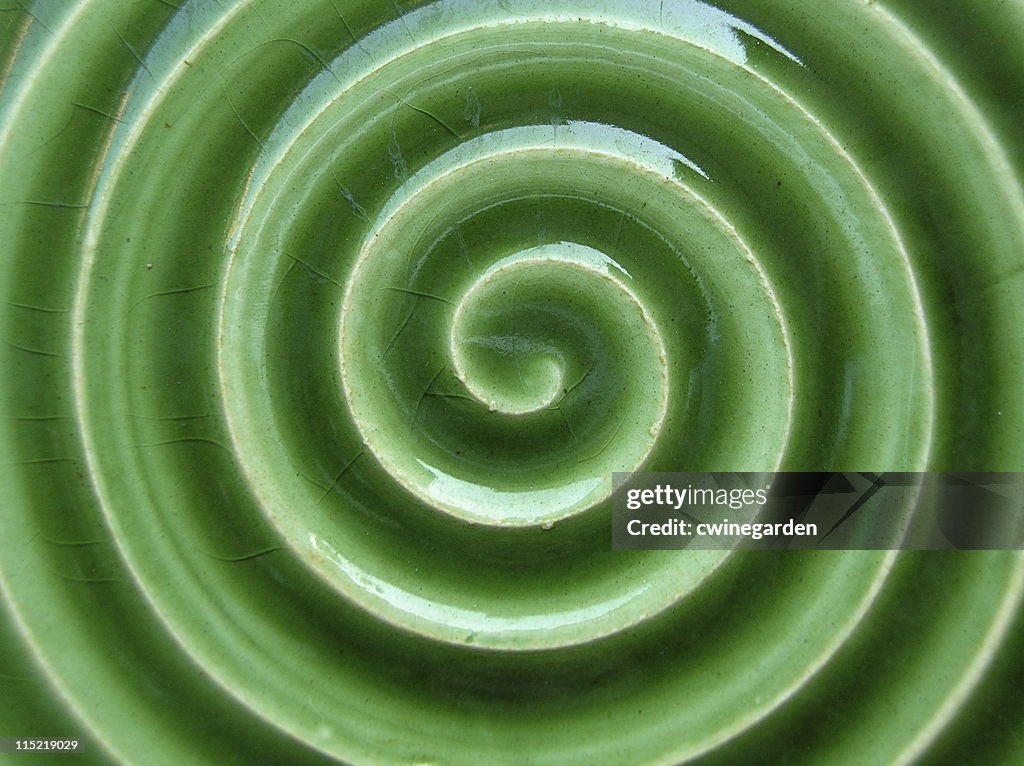 Green tile swirl