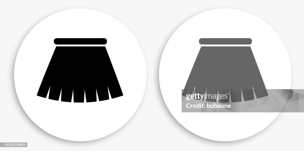 Skirt Black and White Round Icon