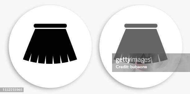 skirt black and white round icon - skirt stock illustrations