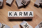 Karma Word In Wooden Cube
