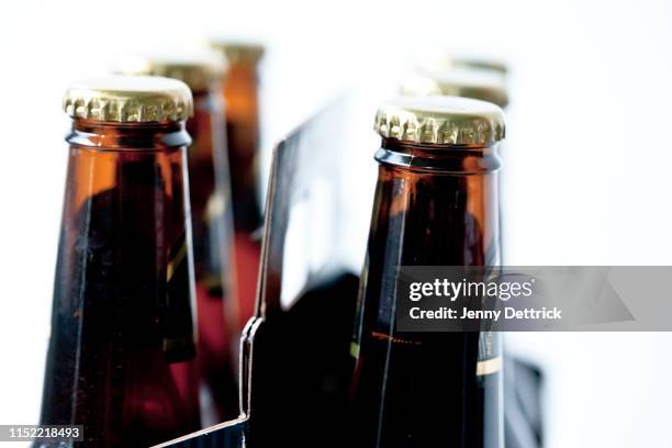 six pack of beer - six pack stockfoto's en -beelden