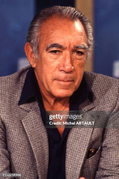 Acteur américain Anthony Quinn le 2 mars 1976 à Paris, France.