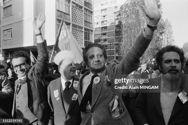 Homme d'état portugais Mario Soares, à l'aube de la Révolution des Oeillets, le 22 avril 1975, Portugal.