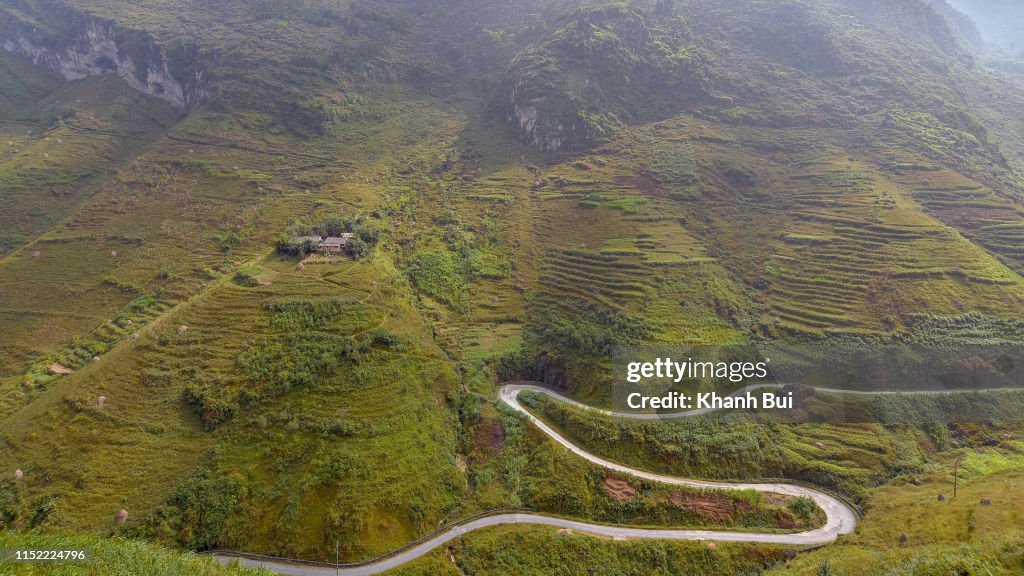 Limestone plateau and terraces, a heritage's in Ha Giang province, Vietnam