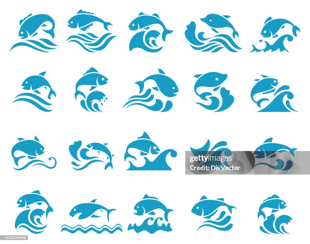 波の魚のアイコン