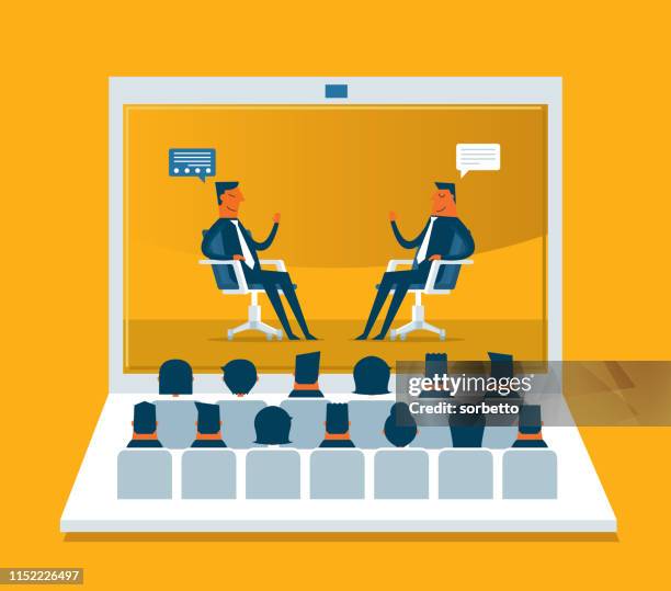 web conference - business - remote control stock illustrations