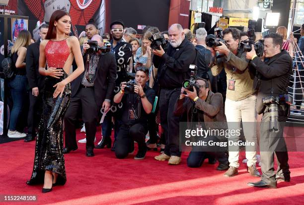 Zendaya attends the premiere of Sony Pictures' "Spider-Man Far From Home" at TCL Chinese Theatre on June 26, 2019 in Hollywood, California.