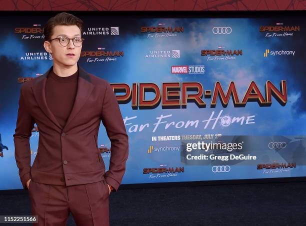 Tom Holland attends the premiere of Sony Pictures' "Spider-Man Far From Home" at TCL Chinese Theatre on June 26, 2019 in Hollywood, California.