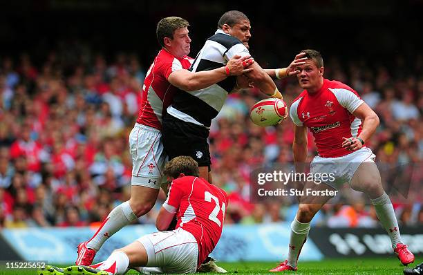 Barbarian replacement Willie Mason in action during the International match between Wales and Barbarians at Millennium Stadium on June 4, 2011 in...