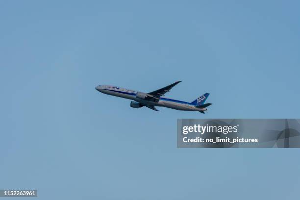 plane from japanese airline ana is taking off - ana stock pictures, royalty-free photos & images