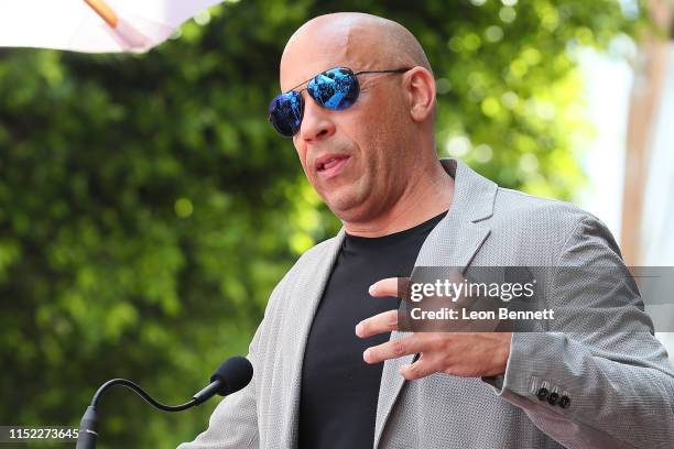 Actor Vin Diesel attends Director F. Gary Gray Honored With Star On The Hollywood Walk Of Fame on May 28, 2019 in Hollywood, California.