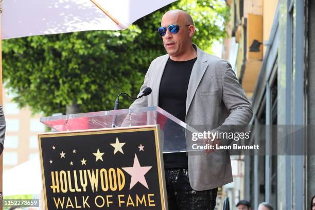 Actor Vin Diesel attends Director F. Gary Gray Honored With Star On The Hollywood Walk Of Fame on May 28, 2019 in Hollywood, California.