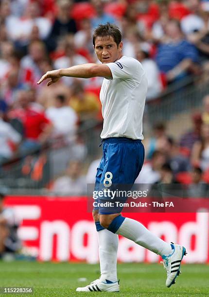 Frank Lampard of England looks on during the UEFA EURO 2012 Group G qualifying match between England and Switzerland at Wembley Stadium on June 4,...