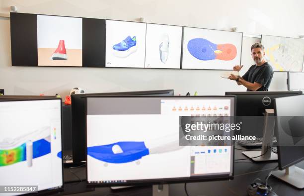 June 2019, Bavaria, Herzogenaurach: Dan Price, Director Computational Engineering, from the Future division of sporting goods manufacturer "adidas",...