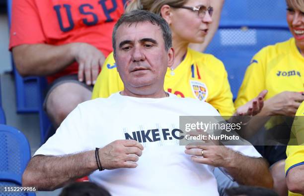 George Hagi, former Romania player and father of current number 10 Ianis, in the stands during the UEFA Under 21 Championship semi-final Germany v...