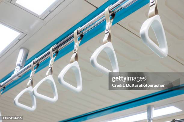 handles on mass transit vehicle in taipei - handle 個照片及圖片檔