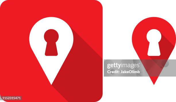 locations marker keyhole icon silhouette - keyhole stock illustrations