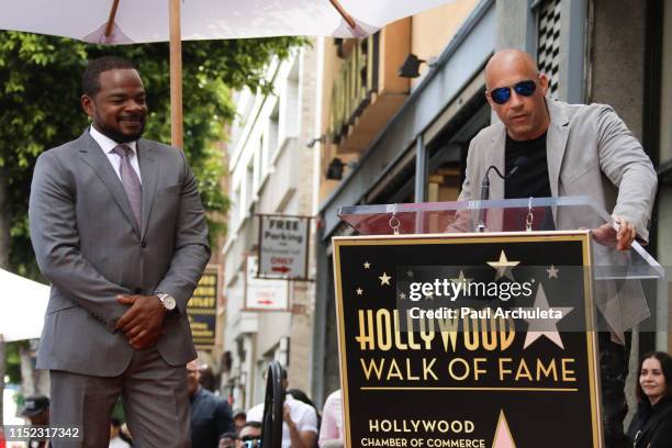 Director F. Gary Gray and actor Vin Diesel attend the ceremony to honor F. Gary Gray with a Star on the Hollywood Walk Of Fame on May 28, 2019 in...