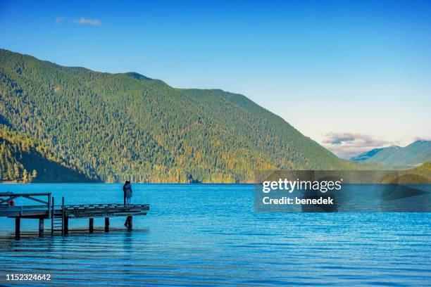 le croissant du lac dans le parc national olympique washington usa - olympic peninsula photos et images de collection