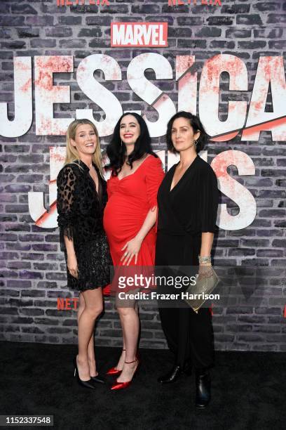 Rachael Taylor, Krysten Ritter and Carrie-Anne Moss attend a Special Screening Of Netflix's "Jessica Jones" Season 3 at ArcLight Hollywood on May 28,...