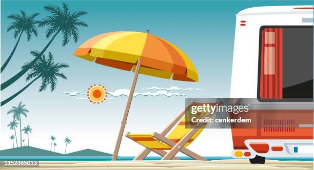 beach view - passenger cabin stock illustrations