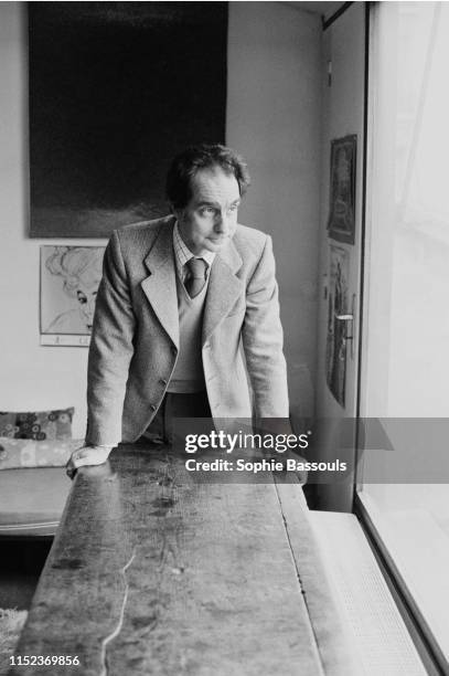 Italian writer Italo Calvino at home, in Paris, 5th December 1974