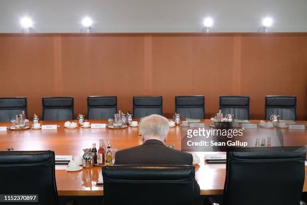 German Interior Minister Horst Seehofer arrives for the weekly government cabinet meeting on May 29, 2019 in Berlin, Germany. The current government...