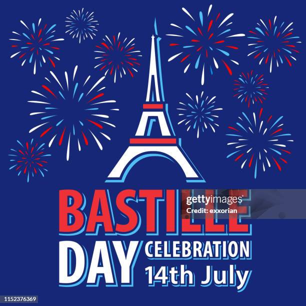 stockillustraties, clipart, cartoons en iconen met bastille dag parijs vieringen - hoofdstad
