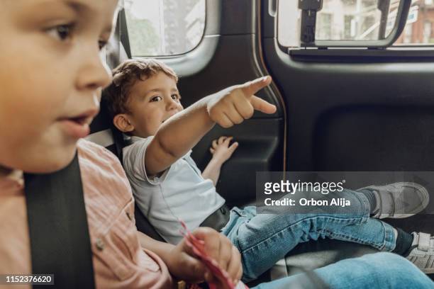Brothers inside a New york taxi