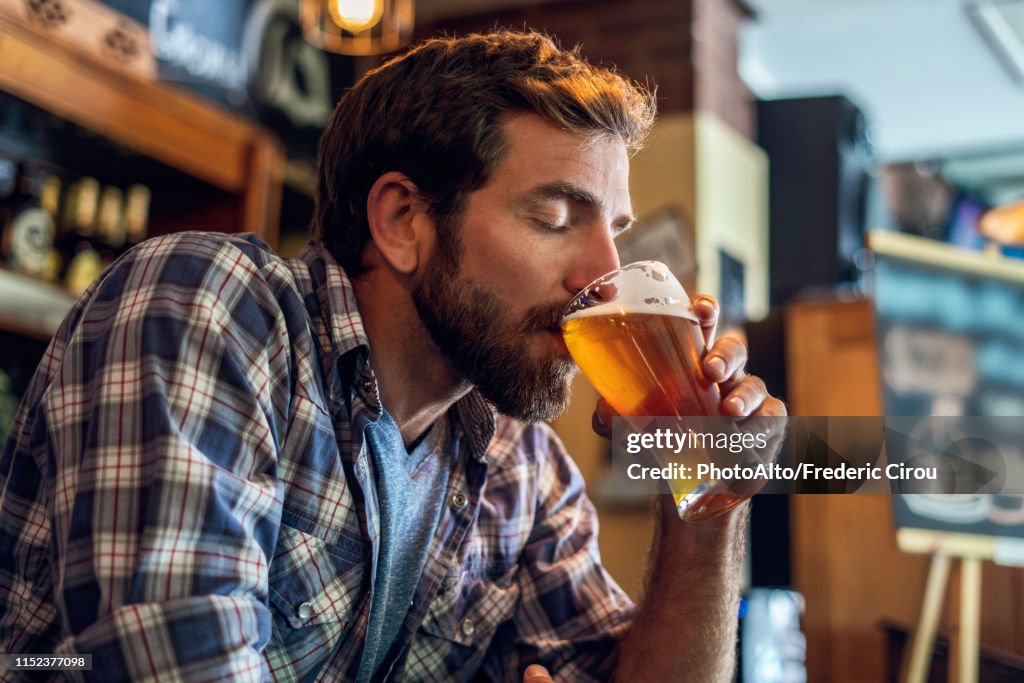 Man drinking beer