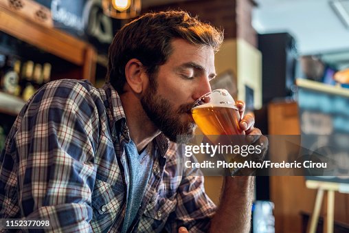 Man drinking beer Man drinking beer