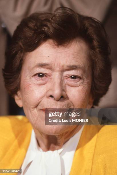 La femme de lettres russe-américaine Nina Berberova à Paris le 28 avril 1989, France.