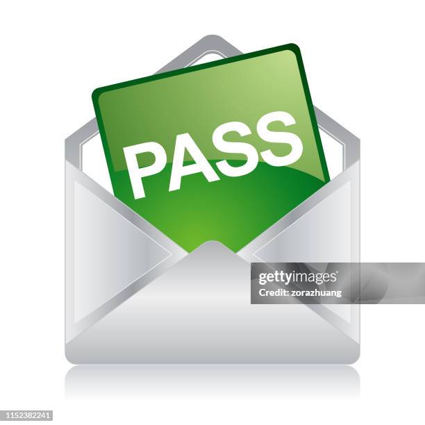 pass card e-mail icon - open envelope stock illustrations