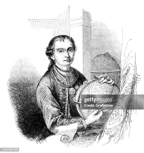 austrian cartographer astronom peter anich 1772 - mathematician stock illustrations
