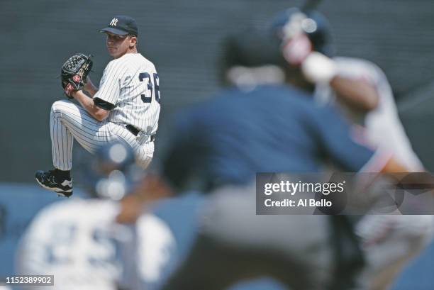 Pitcher David Cone of the New York Yankess during the Major League Baseball American League East game against the Cleveland Indians on 29 June 1997...