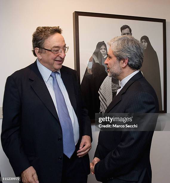 On. Gianni de Michelis and His excellency The Amabassador of the Islamic Republic of Iran Seyed Mohammad Ali Hosseini at the opening of the Iranian...