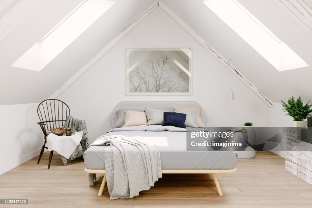 Skandinavisches Zimmer Dachzimmer Interieur