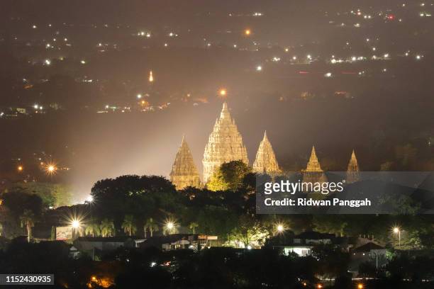 the majestic night of prambanan - jakarta stock pictures, royalty-free photos & images
