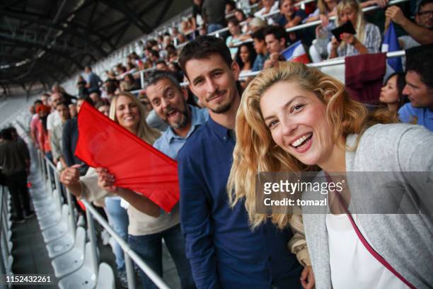 taking selfie at football match - spectator selfie stock pictures, royalty-free photos & images