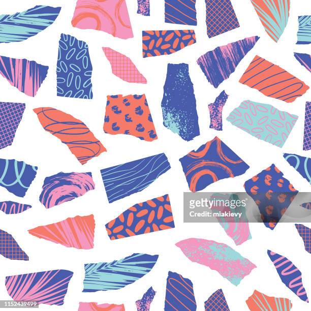 collage seamless pattern - image montage stock illustrations