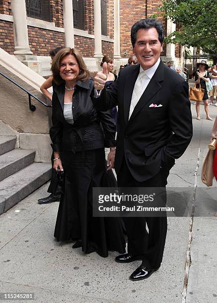 Kelly Anastos and Ernie Anastos attend the wedding of Andrea Catsimatidis and Christopher Nixon Cox at the Greek Orthodox Cathedral Of The Holy...